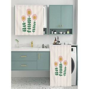 화장대 거울 가림막 화장실 수납장 욕실 커튼 미닫이 세면대 커튼형 가리개커튼 가리개