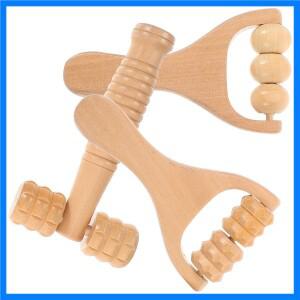 3개입 마사지 롤러 도구 나무 발 마사지기 지압점 완화용 휴대용 가벼운 바디 롤러 가정 여행 호텔용