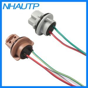 NHAUTP 2Pcs T20 7443 소켓 어댑터 W21/5W 7440 W21W LED 연결 배선 홀더 자동차 브레이크 라이트 역방향