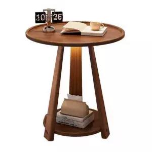 원목 티테이블 찻상 소파 사이드 커피 호두색 카페 40x40x60 원형