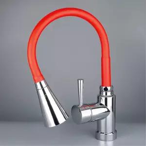 씽크대 대붙이 원홀 자바라 주방수전 (레드) 셀프교체 가정용 음식점 수도호스
