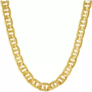 11405801 남자 목걸이 심플 캐주얼 패션 라이프타임 주얼리 7mm 마리너 링크 체인 24k 골드 도금 여성 및
