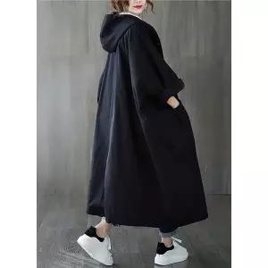 바람막이 오버핏 후드롱코트 야상점퍼 (빅사이즈)