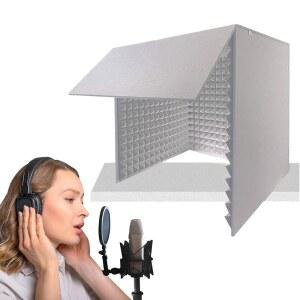 워드펀 데스크톱 방음 커버, 홈 스튜디오용 방음실, 녹음용 휴대용 보컬 부스, 흡수 실드, 스튜디오, 팟캐스트, 노래 및 방송용