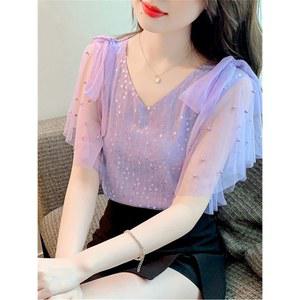 반팔 라인댄스복 라틴댄스복 상의 라인 왈츠 바디수트형 댄스 오프숄더 스트랩 셔링