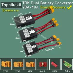 24V/36V/48V/60V/72V 20A/30/40A Ebike 듀얼 배터리 방전 변환기 스위처 병렬 모듈 지원 에너지 회수