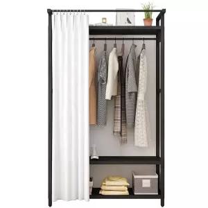조립식 침실 옷장 수납행거 이불장 행거 옷보관 커튼수납 드레스룸 옷걸이행거 철제 자취방