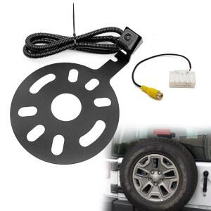 예비 타이어 백업 카메라 2007-2018 뷰 포함된 OEM 차량 랭글러 후방 방수 가이드라인 광각 모니터 어댑터가 탈착식 마운트용