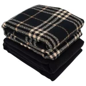 더해피 무릎담요 체크 블랙 캠핑 고급 국산 러그 XBM9+2Ygg