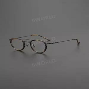 일본Ti 프리미엄 안경테 더블빔 티타늄 가벼운 패션안경 클래식 앤티크 둥근 프레임