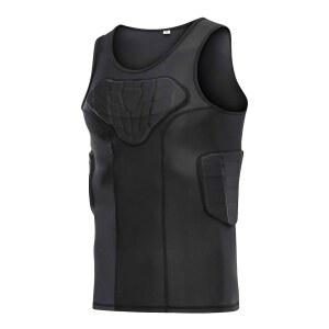 축구 야구 소프트볼 럭비 농구용 셔츠 남성 DGXINJUN 갈비 조끼 가슴 4패드 패딩 보호대