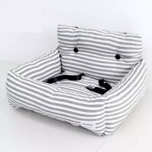 강아지 스트라이프 카시트 그레이 1P 애견 차량 방석