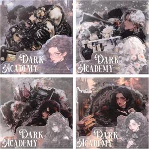 우루마 고스 에스테틱 스티커 고딕 스타일 다이컷 스티커북 빈티지 할로윈 스크랩북 세트 투명 PET 접착