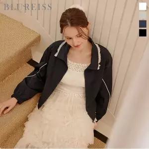 [블루레이스] 레이스 배색 카라 아노락 점퍼_B6S1JP1401