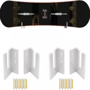 YYST 스노보드 벽걸이 마운트 벽 선반 행거 - 보드 미포함 롱보드용 (2개)