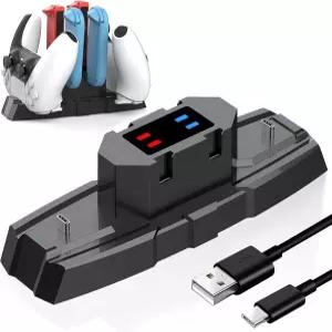 닌텐도 스위치 및 OLED용 컨트롤러 충전소 조이콘/프로/PS5 컨트롤러/Xbox용 프로 충전 도크 게임패드용 6