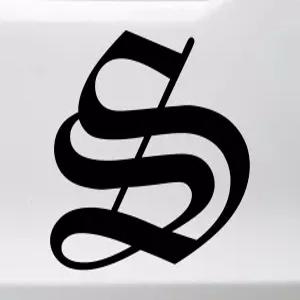 밍글우드 트레이딩 블랙 오래된 영어 문자 비닐 데칼 초기 타투 스크립트 레터링 다이컷 스티커 10시간