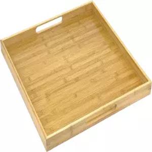 밤 앤 부 20인치 x 2인치 사각형 천연 대나무 오스만 트레이 손잡이