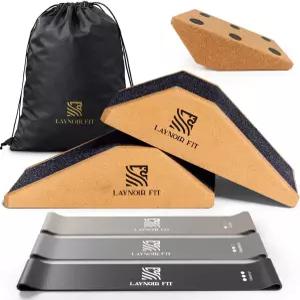 미끄럼 방지 패드 저항 밴드 2팩 훈련을 체육관 - 코크 조절 홈 스쿼트 가능한 및 캐리백이 웨지 장착