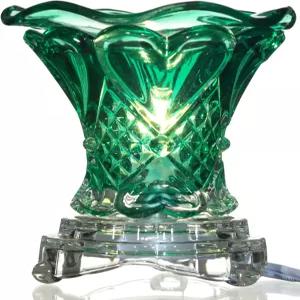 TVaromatics 청록색 플레어 유리 전기 아로마 램프 오일 및 왁스 타르트 워머