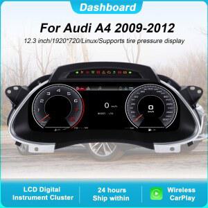 아우디 A4 2009-2012용 디지털 계기판 속도계 12.3인치 HD 화면 1920 720/카플레이 지원/2초 빠른 부팅/플러그앤플레이