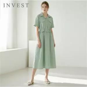 [인베스트] 와이드 카라 스트링 원피스_IN6M1OP3321