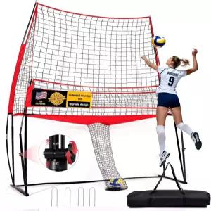 특허받은 5피트 높이(6피트 5인치~8피트)의 2-in-1 배구 연습 네트 스테이션 스파이크 서브 타격을 위한