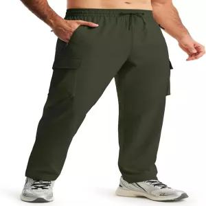 남성용 엘라스틱 허리 하이킹 바지 경량 퀵 드라이 카고 트랙 팬츠 여행용 아웃도어 운동복 5포켓
