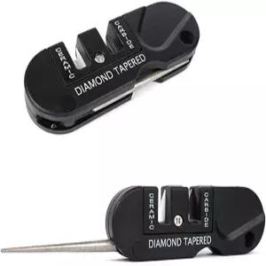 Eintly 포켓 나이프 샤프너 서바이벌 도구 프리셋 카바이드 및 세라믹 스톤 접이식 다이아몬드 코팅 막대