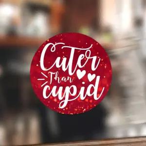 Swavecat 100PCS Sweet Valentine 큐피드 비닐 태그 스티커보다 더 귀여운 소규모 비즈니스용 스티커 원형