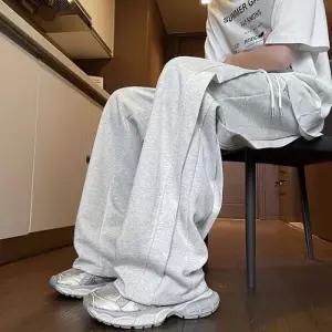 호크아이 남친 바지 가을 캐주얼 스트링 맨투맨 데일리룩 스포츠 솔리드 트레이닝 주니어 일자 밴딩 KUK3