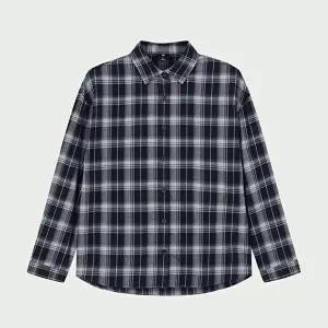 [셀러허브 1]행텐틴즈 동백01 여아 헴라인 체크 셔츠_네이비  14570-120-403-09-277