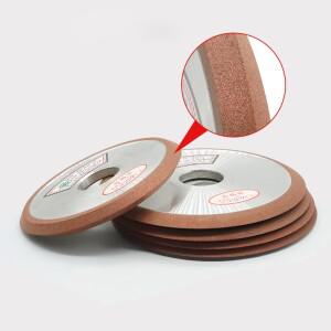 Grit150 다이아몬드 수지 그라인딩 휠 디스크 이중 베벨 각도 60 ° 합금 세라믹 텅스텐 강철 절삭 공구 연