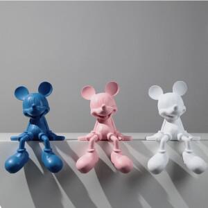 만화 미키 마우스 동상 레진 재질의 앉아있는 조각상 피규어 패션 브랜드 데스크탑 장식품 사무실 가정 인