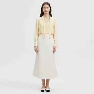 국산 여성 정장 맥시 머메이드 트위드 롱스커트 STJ-WSK-21061-아이보리