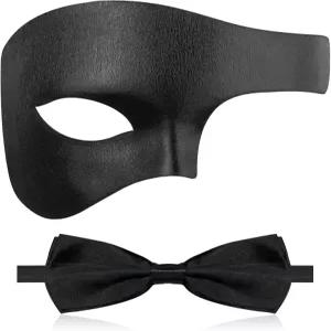 오페라의 유령을 위한 남성용 인크레데커 가면극 하프 페이스 마스크와 보우티 할로윈 마르디 그라 파티