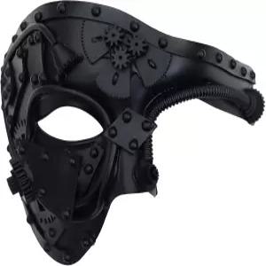 할로윈을 위한 우보타 스팀펑크 사이보그 마스크 블랙 메탈릭 마감의 수제 플라스틱 - DIY 수리 스트립 및