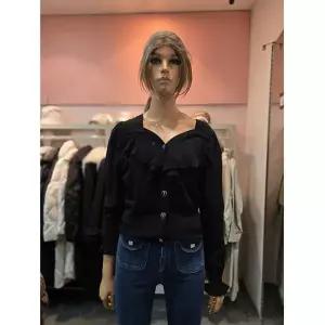 [에고이스트] 하트넥 러플 니트 가디건 ES1JK-201 675153