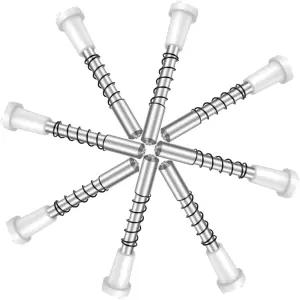 CEOighe 50 팩 창문 스크린 플런저 래치(캡 포함) 5/32인치 X 1-1/2인치 알루미늄 핀 고정된 화면(흰색)