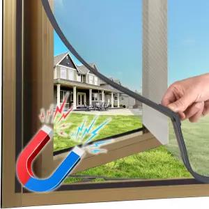 자석 창문 스크린 집에서 사용할 수 있는 DIY 조절 가능한 유리섬유 메쉬 다크 그레이 프레임 네트 셀프