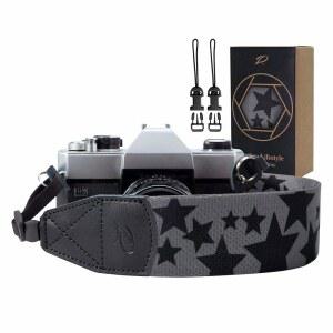 파드와 라이프스타일 펜타그램 카메라 모든 스타 빈티지 사진작가를 엔드 위한 순정 릴리즈 2인치 프린트 나일론 위브 와이드 카메라에 스트랩 파이브포인트 가죽 맞습니다