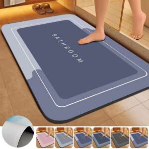 1PC 40X60CM 초흡수성 규조토 욕실매트 미끄럼방지 속건 바닥매트 샤워 화장실 침실 주방 도어매트