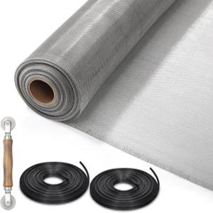 스플라인 및 롤링 도구가 포함된 Lengtimo 알루미늄 스크린 롤 - 반려동물 저항성 내구성 창문 문을 다시