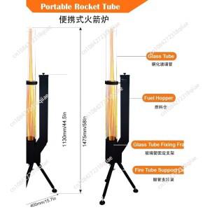 수직형 장작 로켓 스토브, 바주카 스타일 마당 난로, 겨울용 야외 캠핑 펠릿 히터