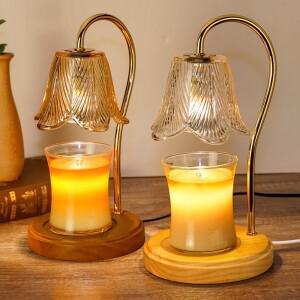 정사이즈 디밍 대리석 백합 계곡의 녹는 왁스 램프, 침대 옆 촛불 화재없는 에센셜 오일 침식