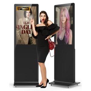 SIOXCFZ 37인치 디지털 사이니지 디스플레이, 2K LCD 터치스크린 실내 바닥 스탠딩 디지털 키오스크, 안드로이드 OS 리모컨이 포함된 오토 미디어 플레이어 광고 디스플레이 포스터, HDMI / WiFi / USB