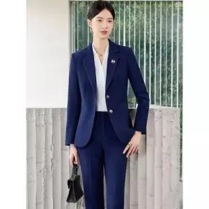 EAMT 여성용 가을 오피스룩 세트 프리미엄 코트 정장 호텔 미용실 매니저 작업복 YJ3