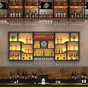 벽걸이형 살롱 바 와인 캐비닛 주류 홀더 병 랙 클럽 금속 셀러 호텔 가구