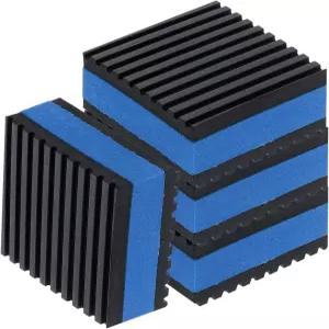 ucell 4pcs 세탁기용 방진 패드 2인치 78인치 EVA 센터 패드가 있는 방음 리브 고무 매트 블랙블루