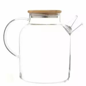 MOONH 커피프레스 드립커피메이커 내열주전자 대나무캡 1.6L 내열 유리 차주전자